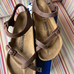 Birkenstock Brown Leather Sandals Taormina size 37